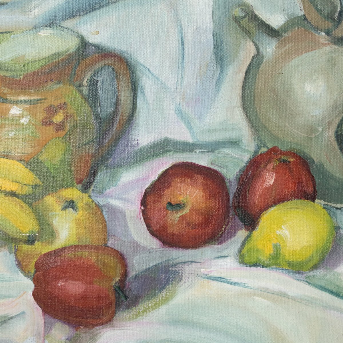Still Life with White Drape Oil Painting - elsie green - decor