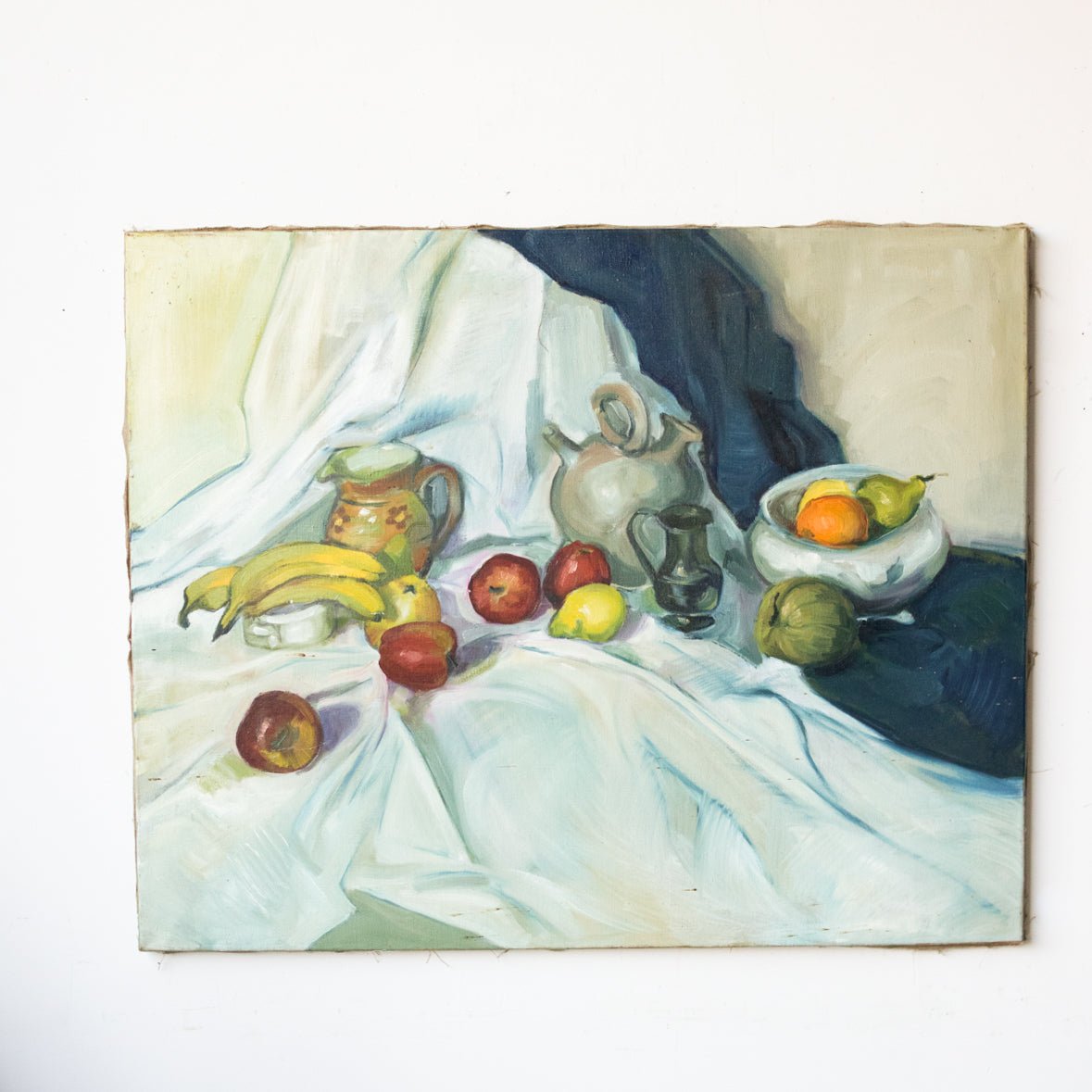Still Life with White Drape Oil Painting - elsie green - decor
