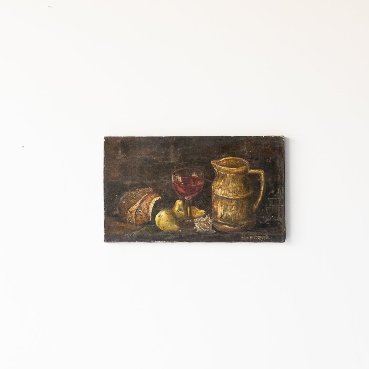 Still Life With Wine And Pears Oil Painting - elsie green - Art