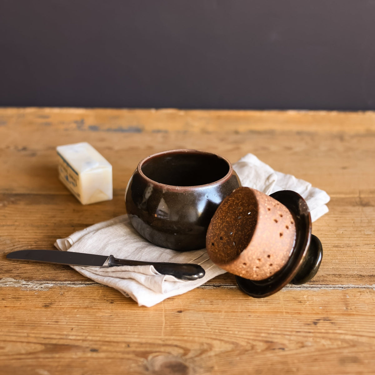 Stoneware Butter Keeper | Signed by Artist - elsie green - the french kitchen