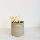 Stoneware Crock & Bone Knife Set of 6 - elsie green - the french kitchen