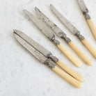 Stoneware Crock & Bone Knife Set of 6 - elsie green - the french kitchen