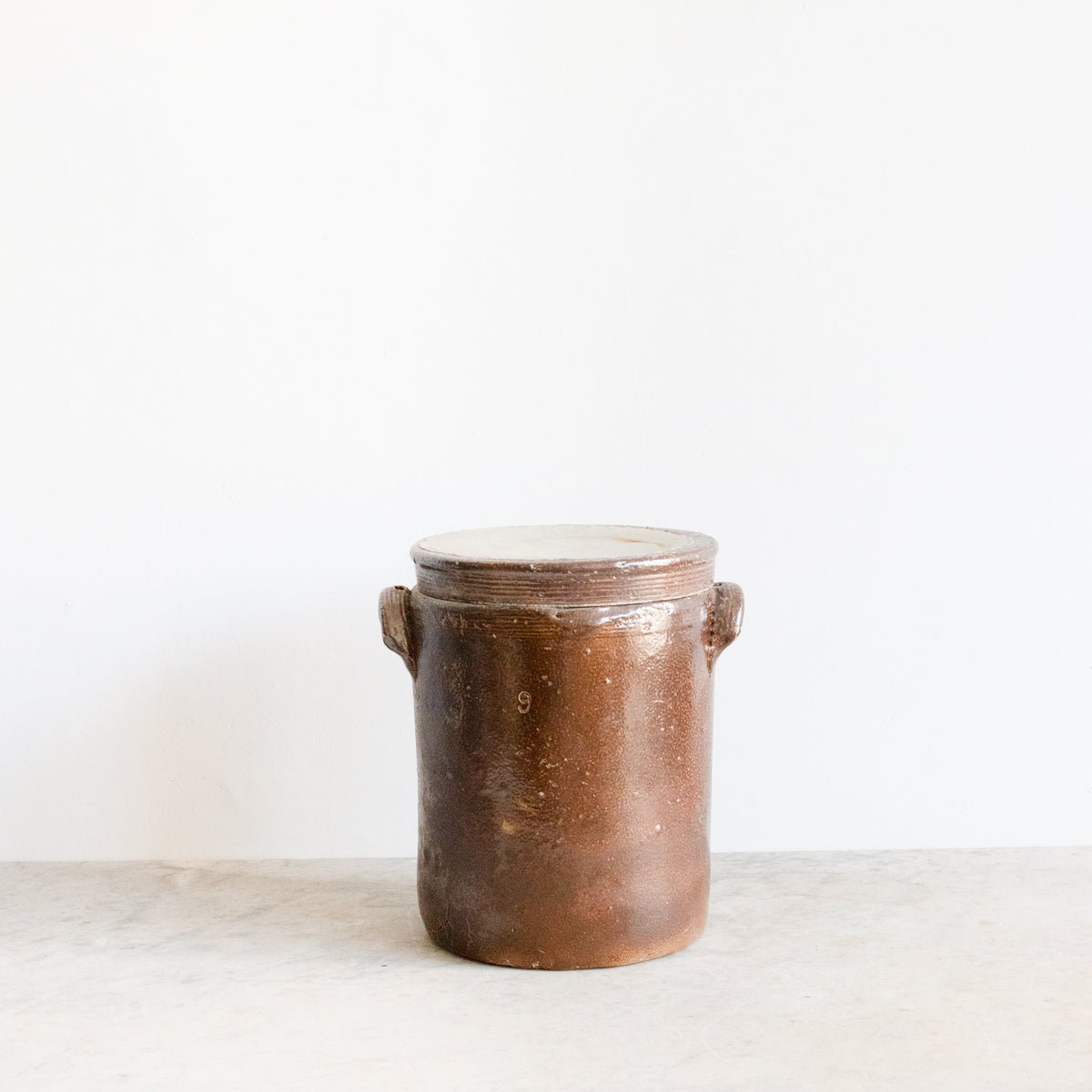 Stoneware Crock With Lid | Brown - elsie green - The French Kitchen