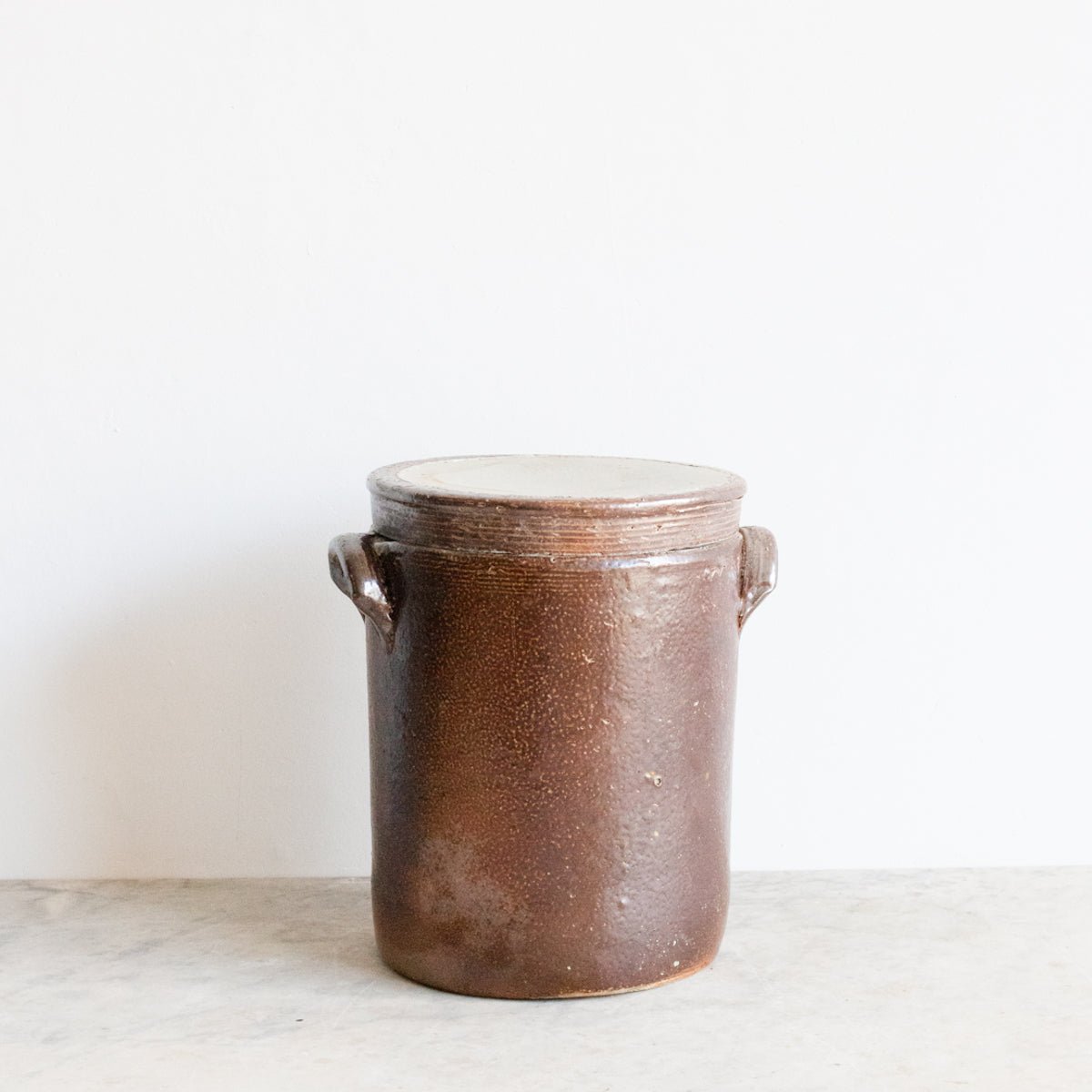 Stoneware Crock With Lid | Brown - elsie green - The French Kitchen