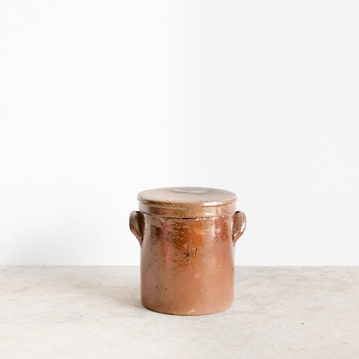 Stoneware Crock With Lid | Brown - elsie green - The French Kitchen