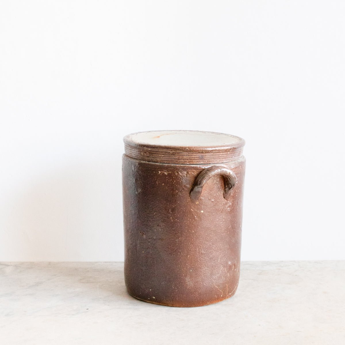 Stoneware Crock With Lid | Brown - elsie green - The French Kitchen