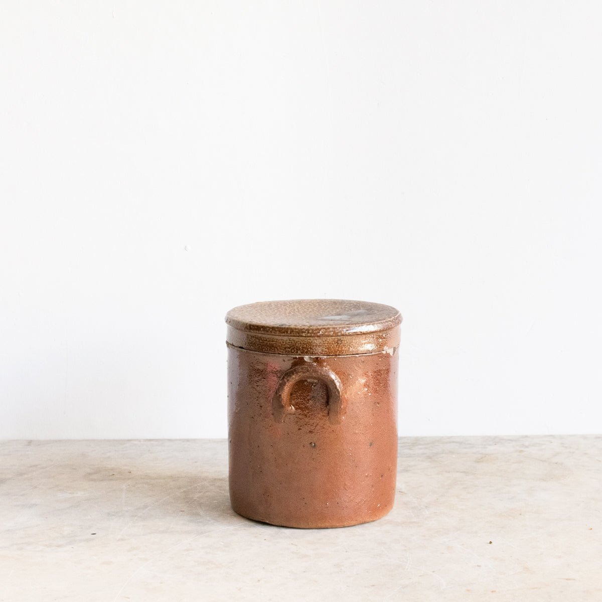 Stoneware Crock With Lid | Brown - elsie green - The French Kitchen
