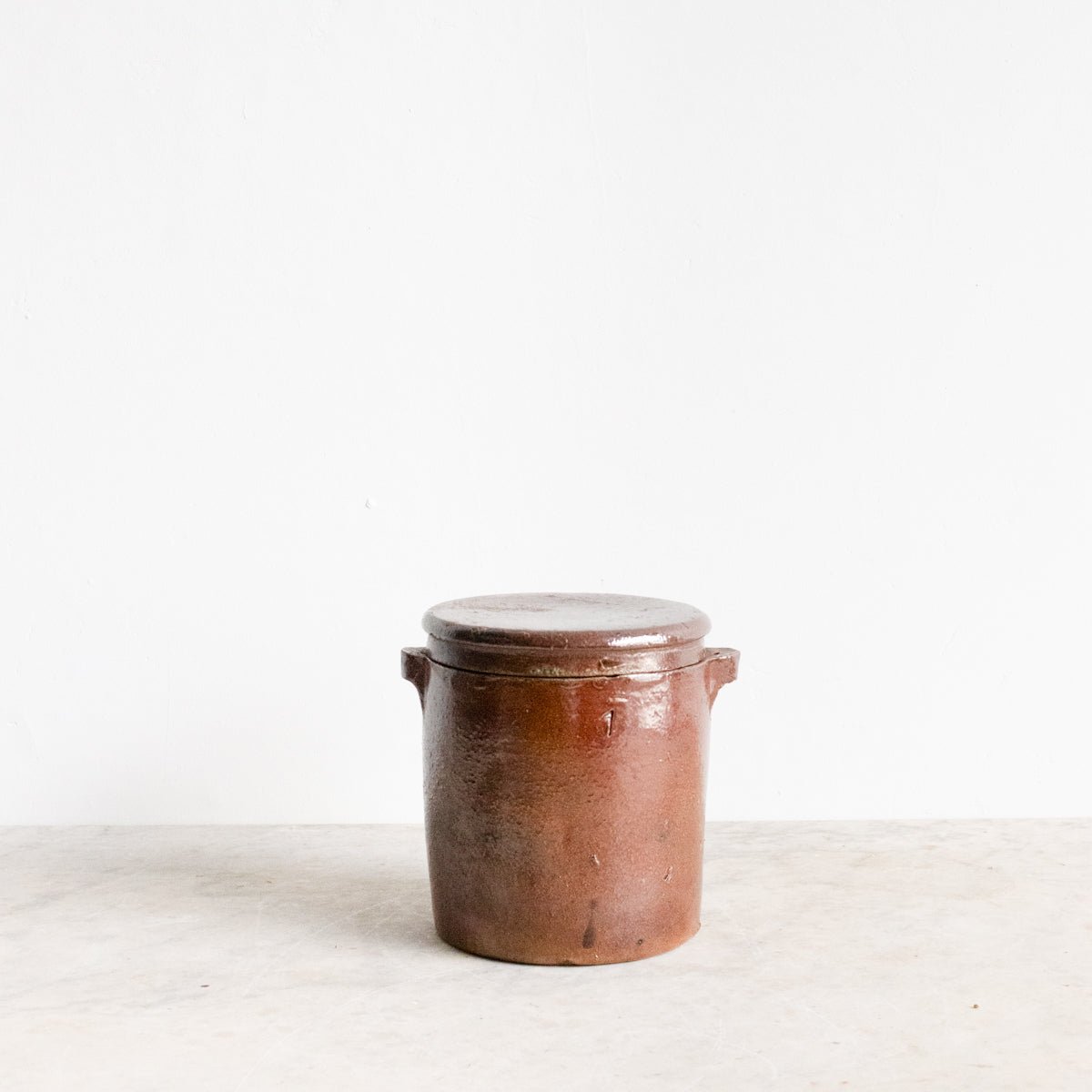 Stoneware Crock With Lid | Brown - elsie green - The French Kitchen