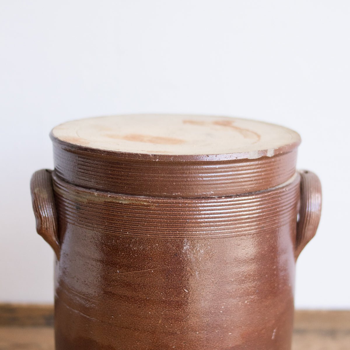Stoneware Crock With Lid | Brown - elsie green - The French Kitchen