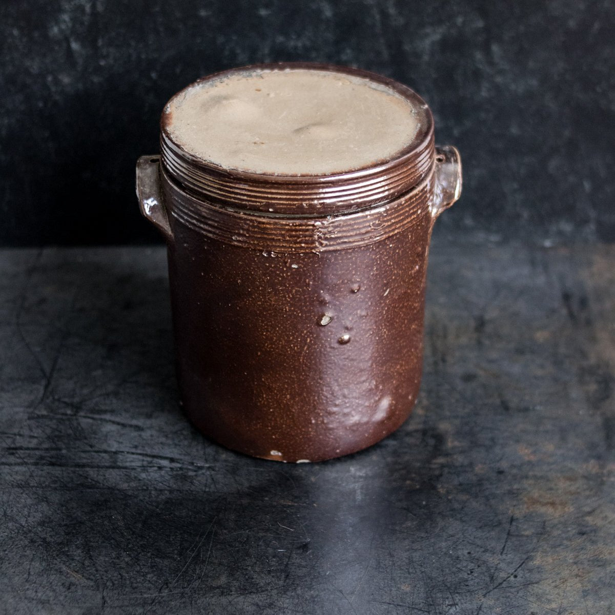 Stoneware Crock With Lid | Brown - elsie green - The French Kitchen