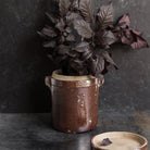 Stoneware Crock With Lid | Brown - elsie green - The French Kitchen