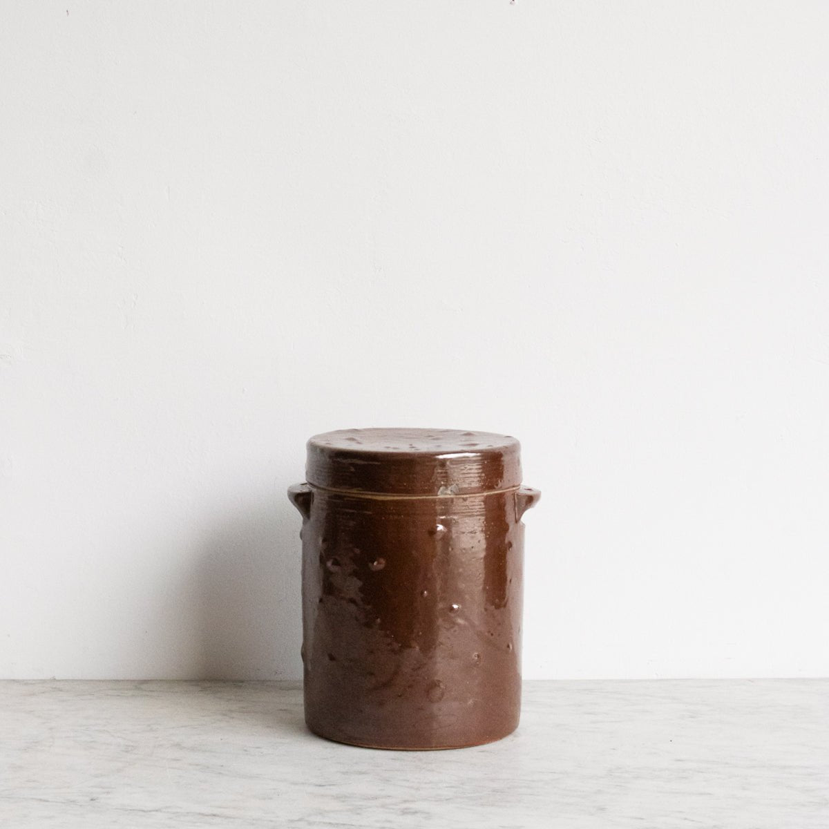 Stoneware Crock With Lid | Brown - elsie green - The French Kitchen
