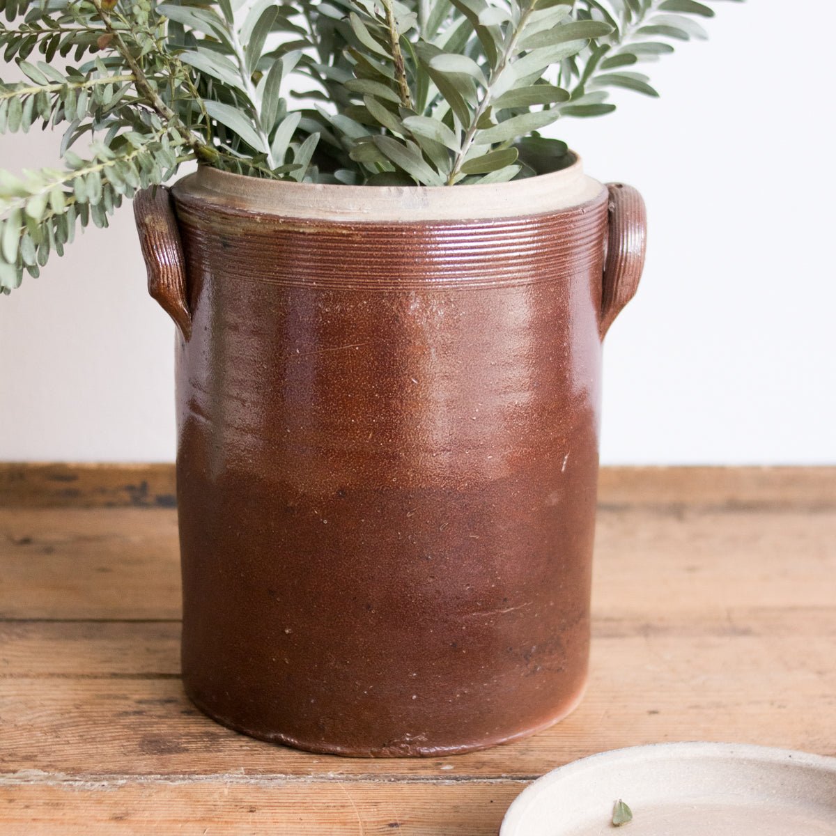 Stoneware Crock With Lid | Brown - elsie green - The French Kitchen