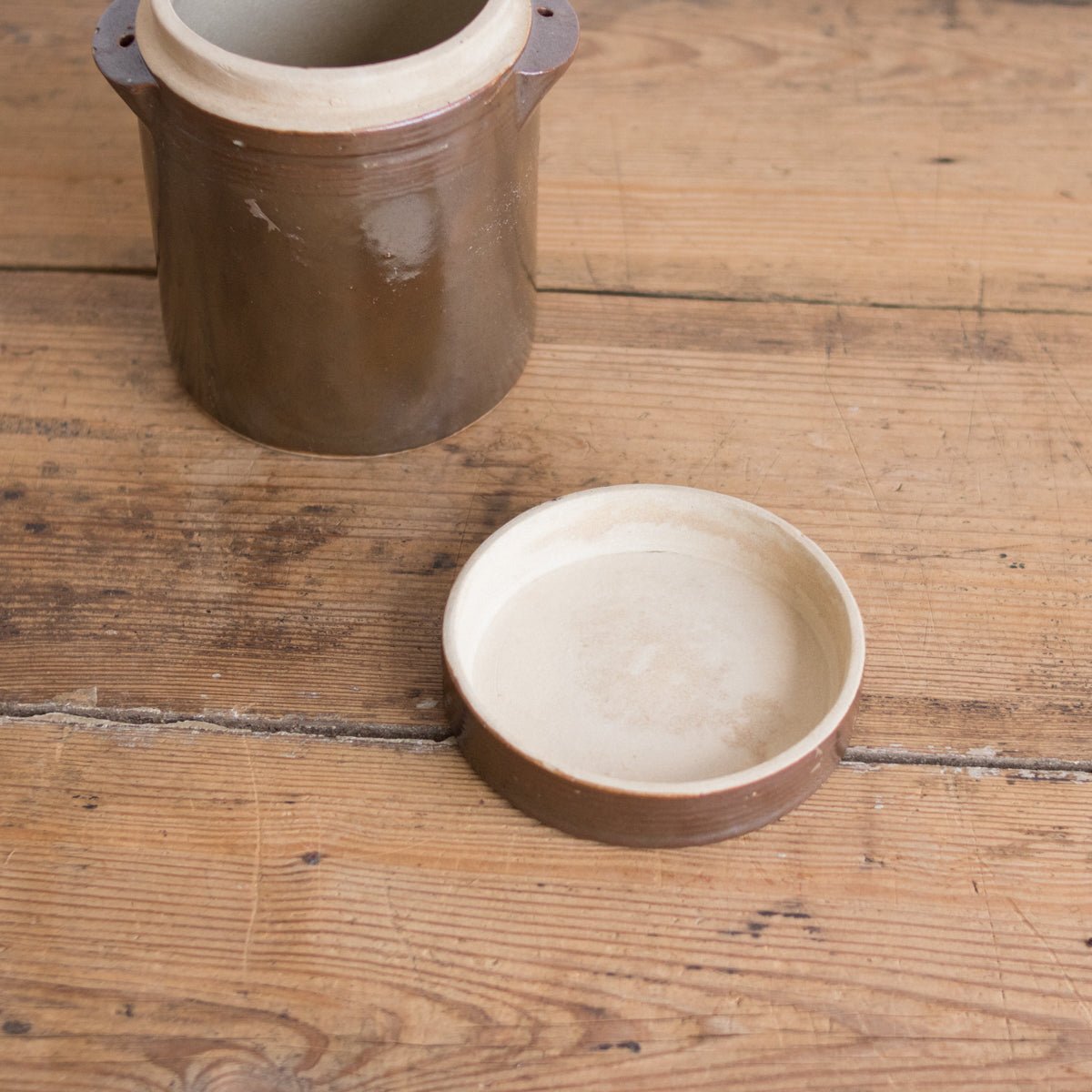 Stoneware Crock With Lid | Brown - elsie green - The French Kitchen