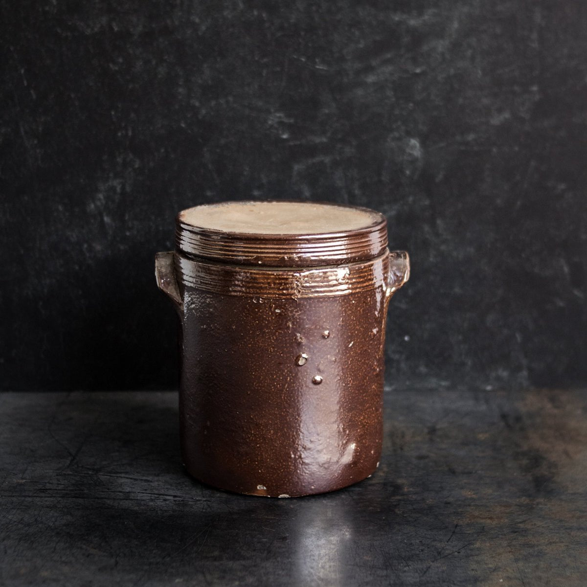 Stoneware Crock With Lid | Brown - elsie green - The French Kitchen
