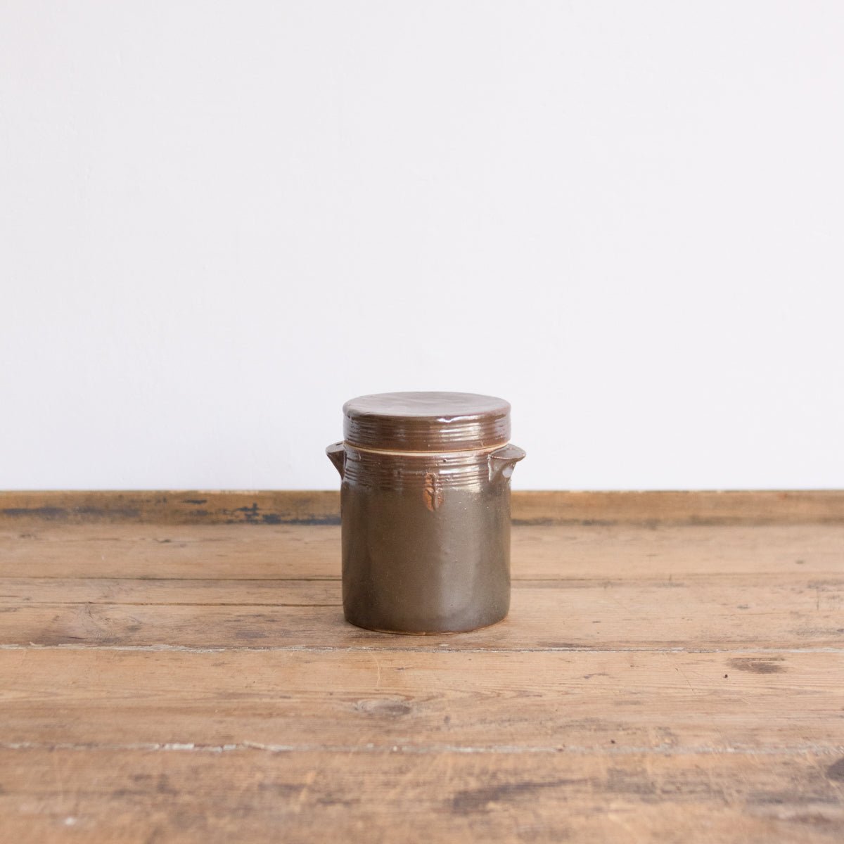 Stoneware Crock With Lid | Brown - elsie green - The French Kitchen