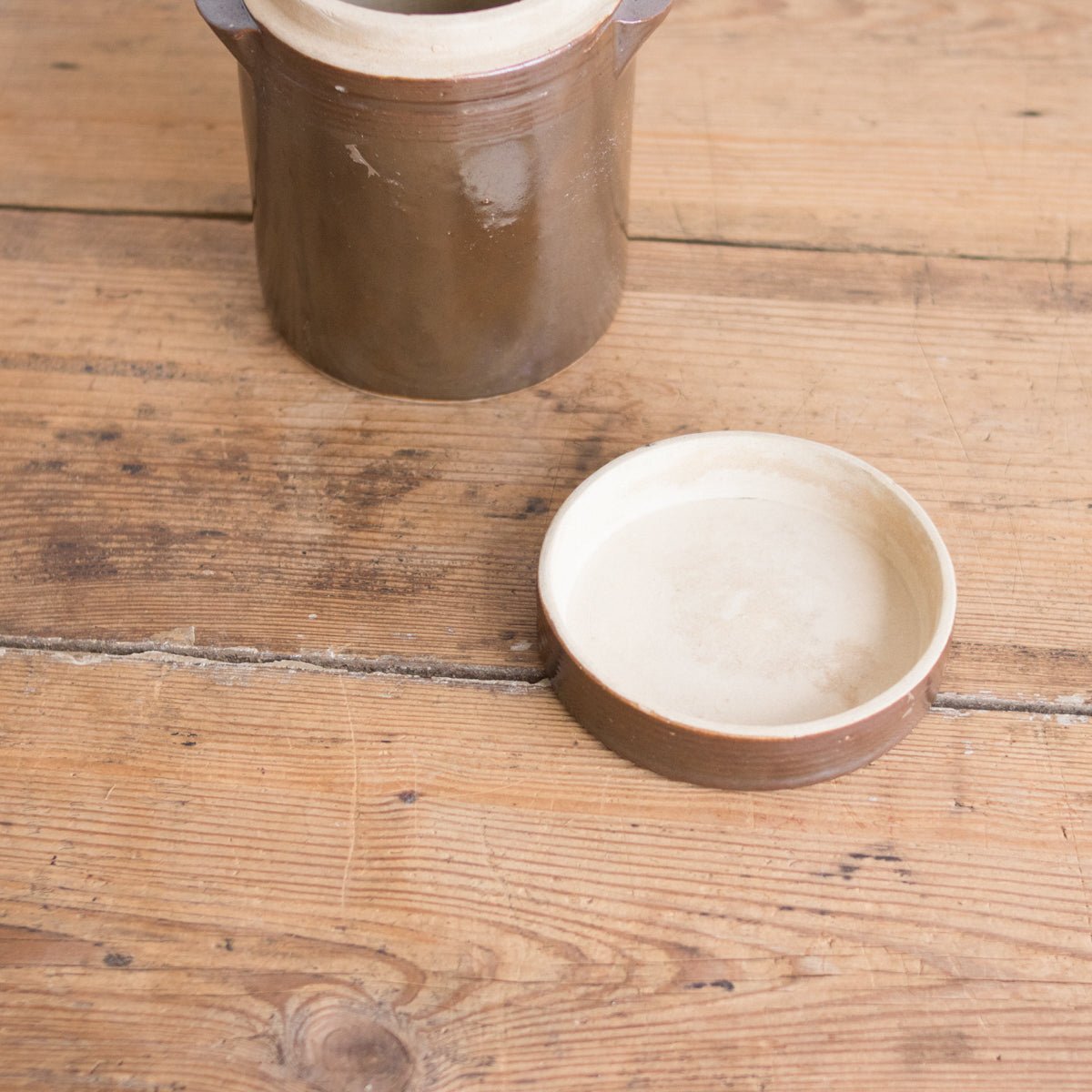 Stoneware Crock With Lid | Brown - elsie green - The French Kitchen