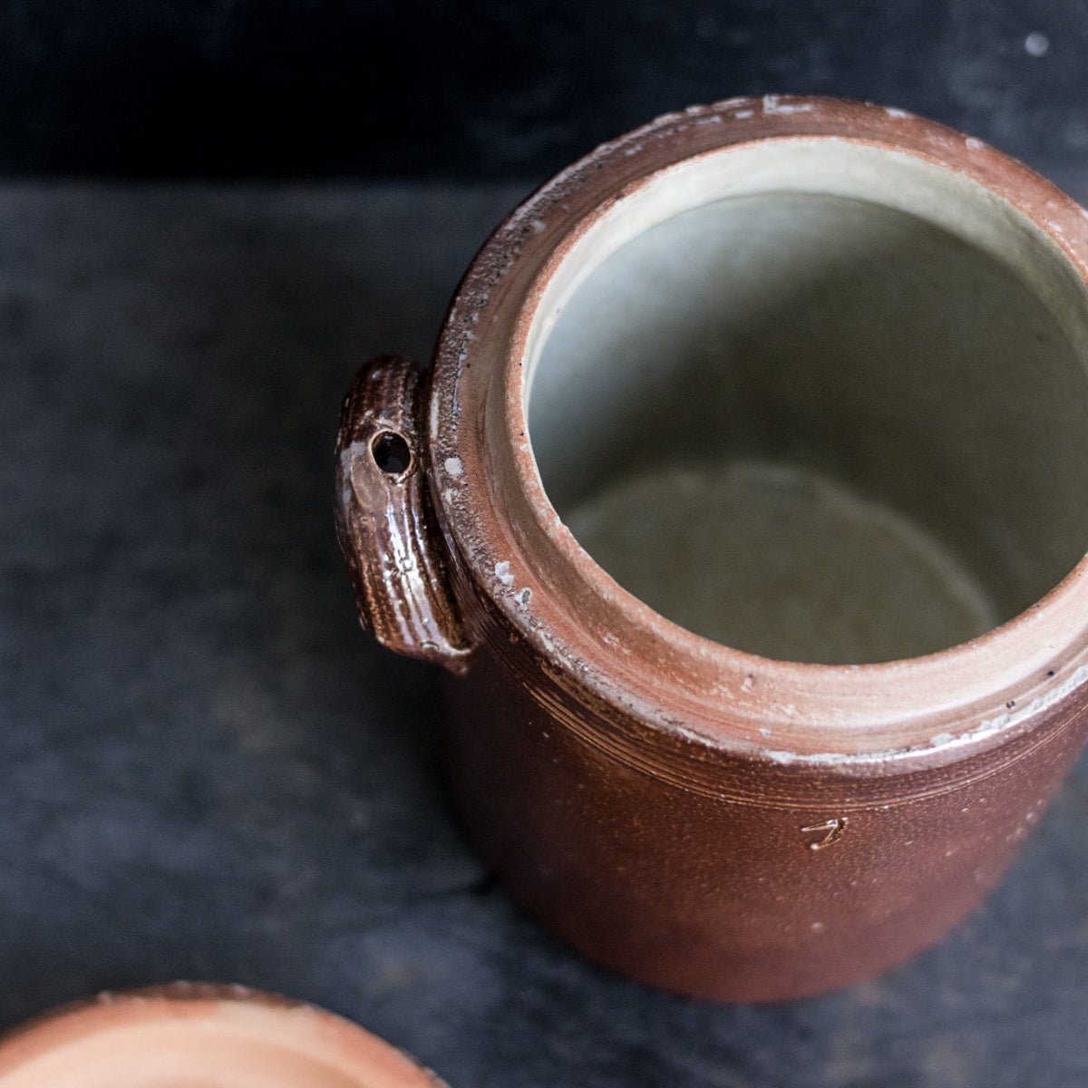 Stoneware Crock With Lid | Brown - elsie green - The French Kitchen
