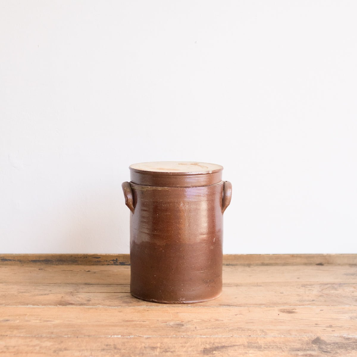 Stoneware Crock With Lid | Brown - elsie green - The French Kitchen