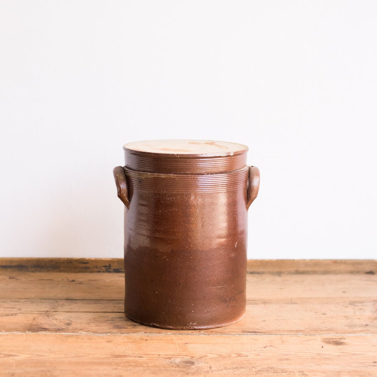 Stoneware Crock With Lid | Brown - elsie green - The French Kitchen