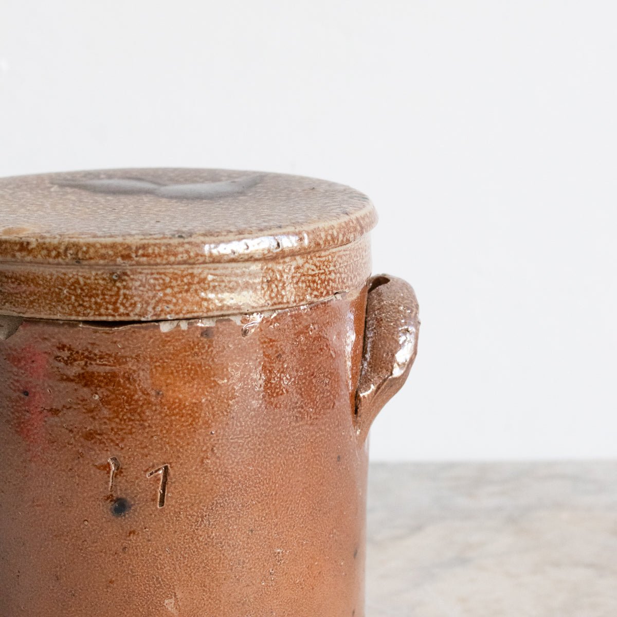 Stoneware Crock With Lid | Brown - elsie green - The French Kitchen