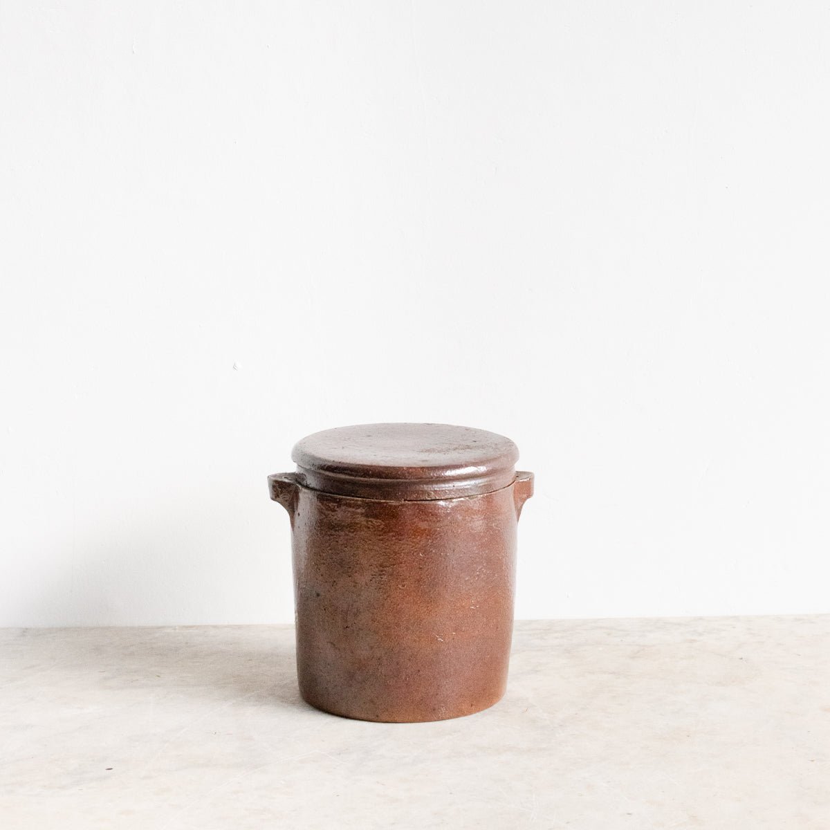 Stoneware Crock With Lid | Brown - elsie green - The French Kitchen