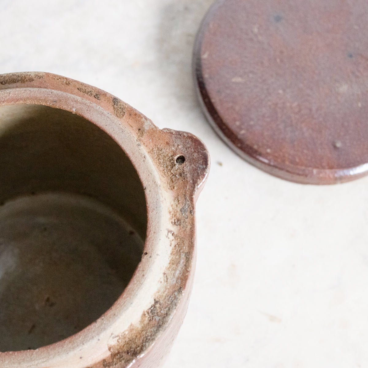 Stoneware Crock With Lid | Brown - elsie green - The French Kitchen
