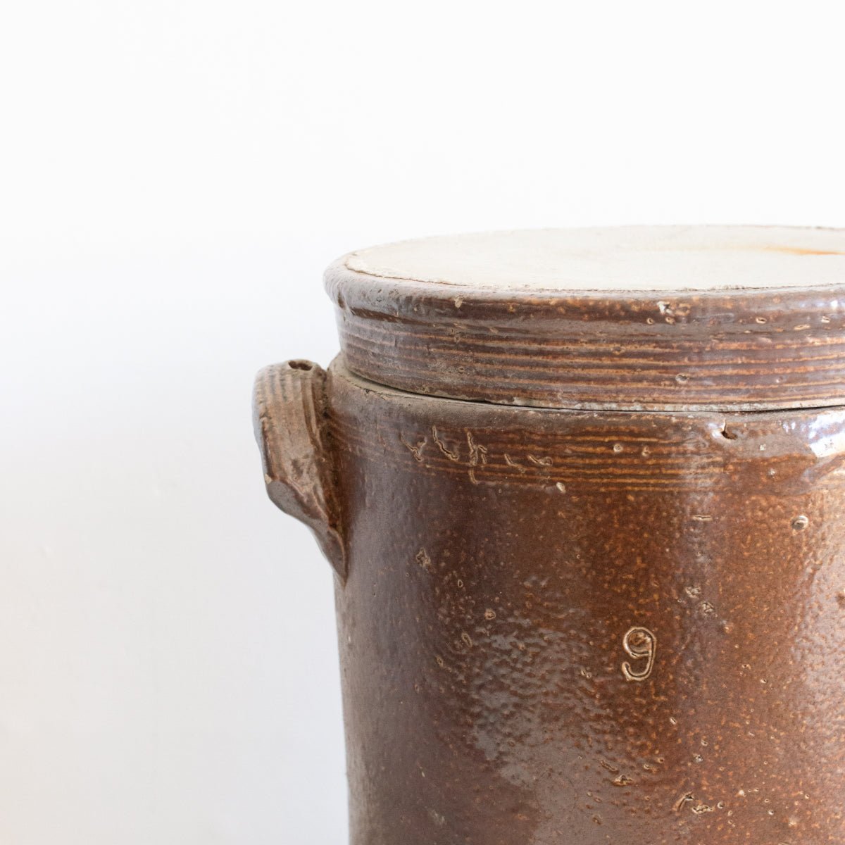 Stoneware Crock With Lid | Brown - elsie green - The French Kitchen
