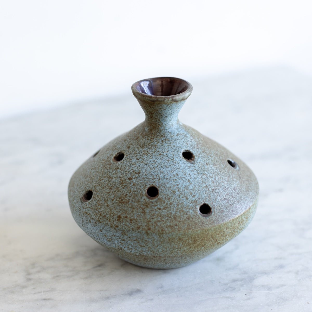 Stoneware Flower Frog | Signed by Artist - elsie green - decor