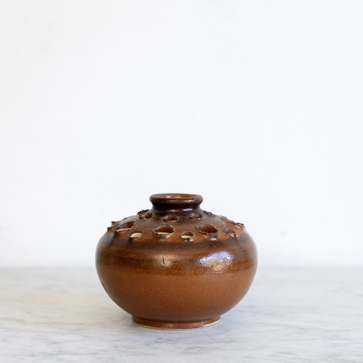 Stoneware Flower Frog | Signed by Artist - elsie green - decor