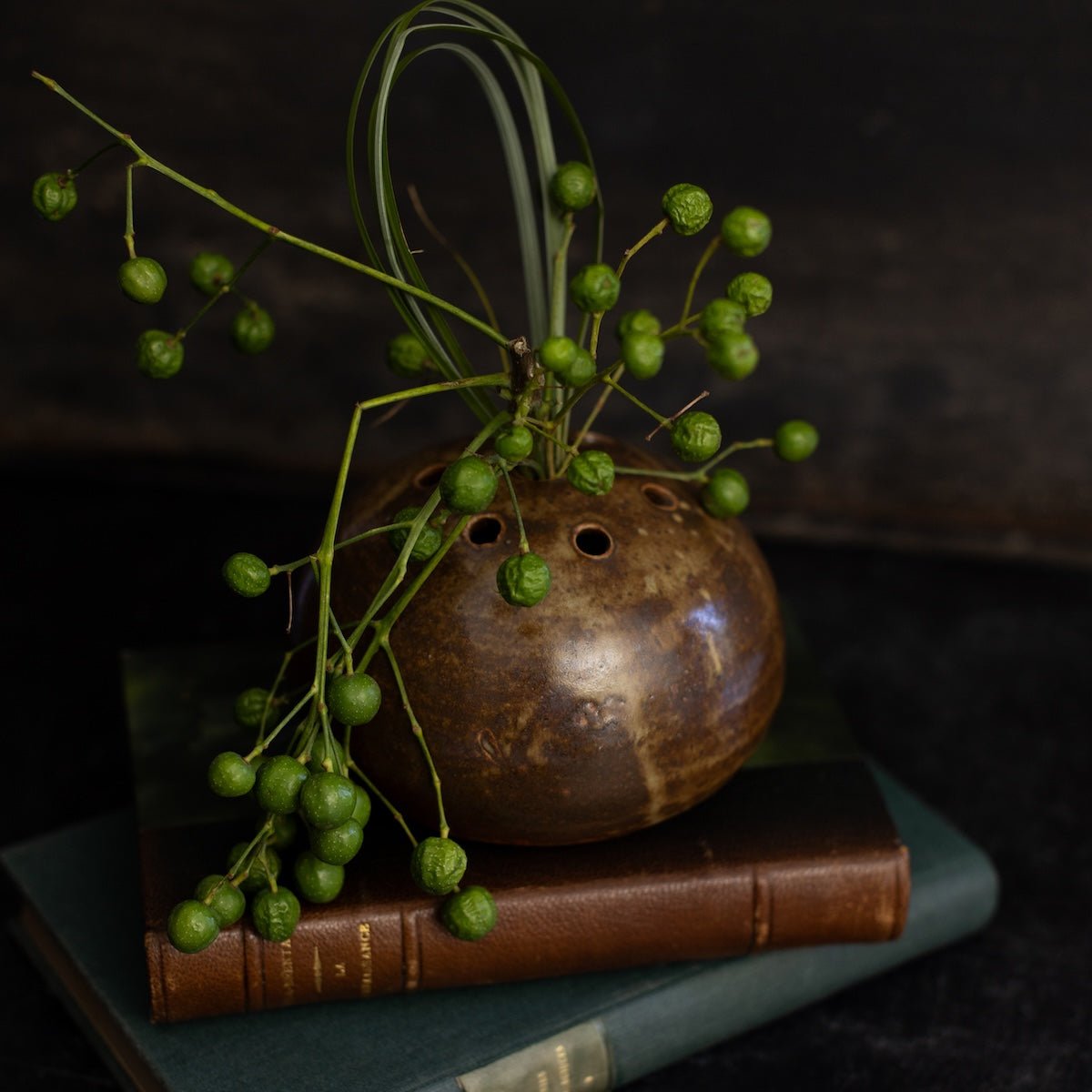 Stoneware Flower Frog | Signed by Artist - elsie green - decor
