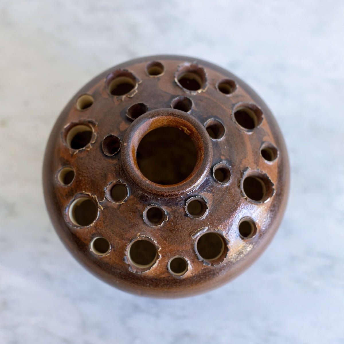 Stoneware Flower Frog | Signed by Artist - elsie green - decor
