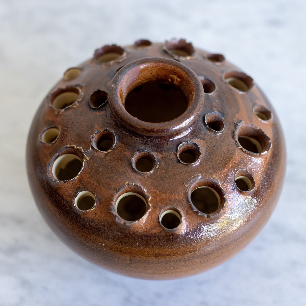 Stoneware Flower Frog | Signed by Artist - elsie green - decor