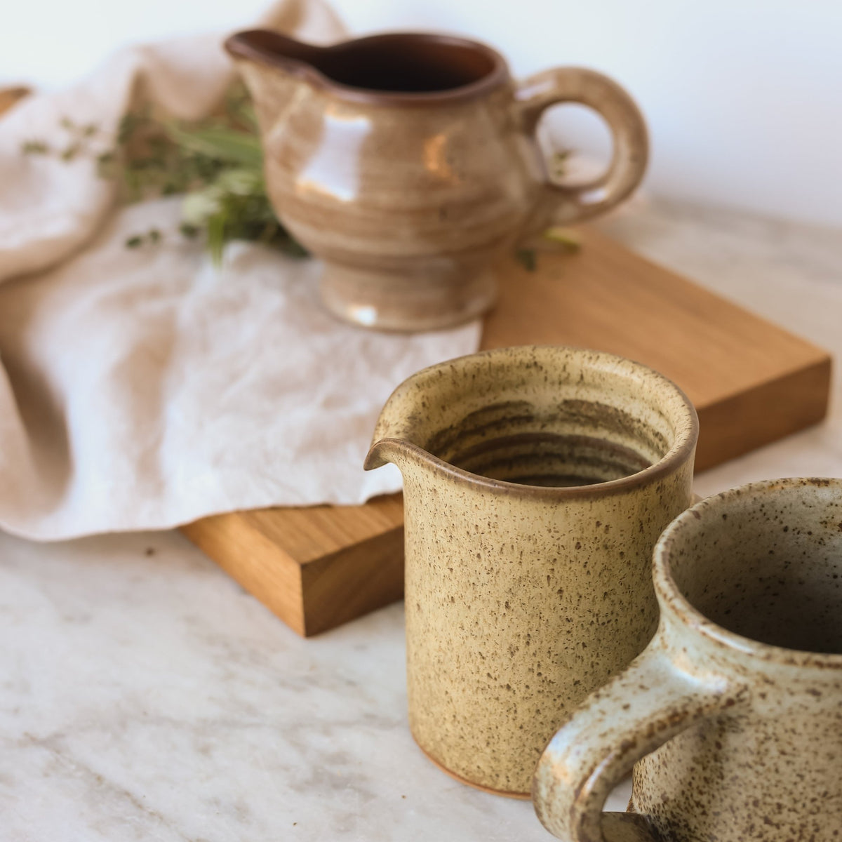 Stoneware Gravy Pitcher - elsie green - the french kitchen