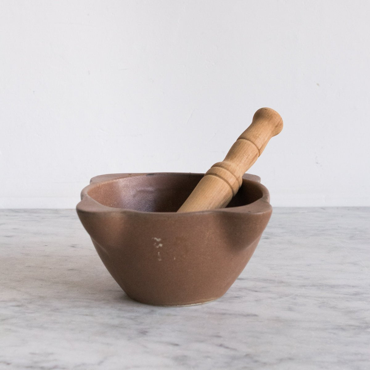 Stoneware Mortar & Wood Pestle - elsie green - the french kitchen