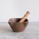 Stoneware Mortar & Wood Pestle - elsie green - the french kitchen