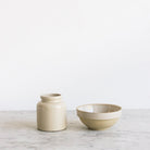 Stoneware Mustard Pot and Petite Digoin Mixing Bowl - elsie green - the french kitchen