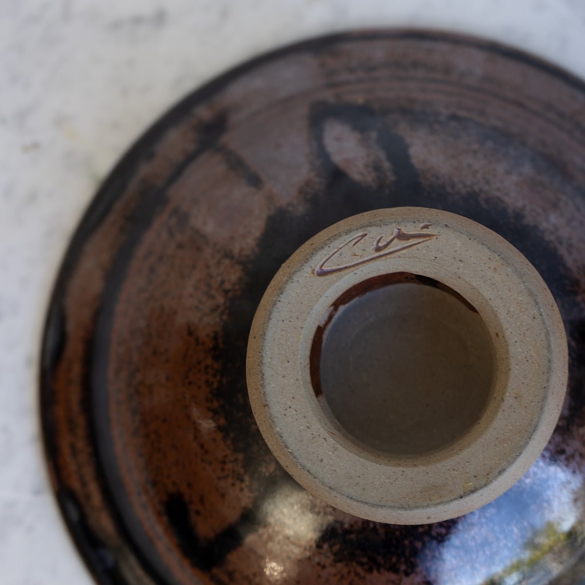 Stoneware Pedestal Bowl | Signed by Artist - elsie green - the french kitchen