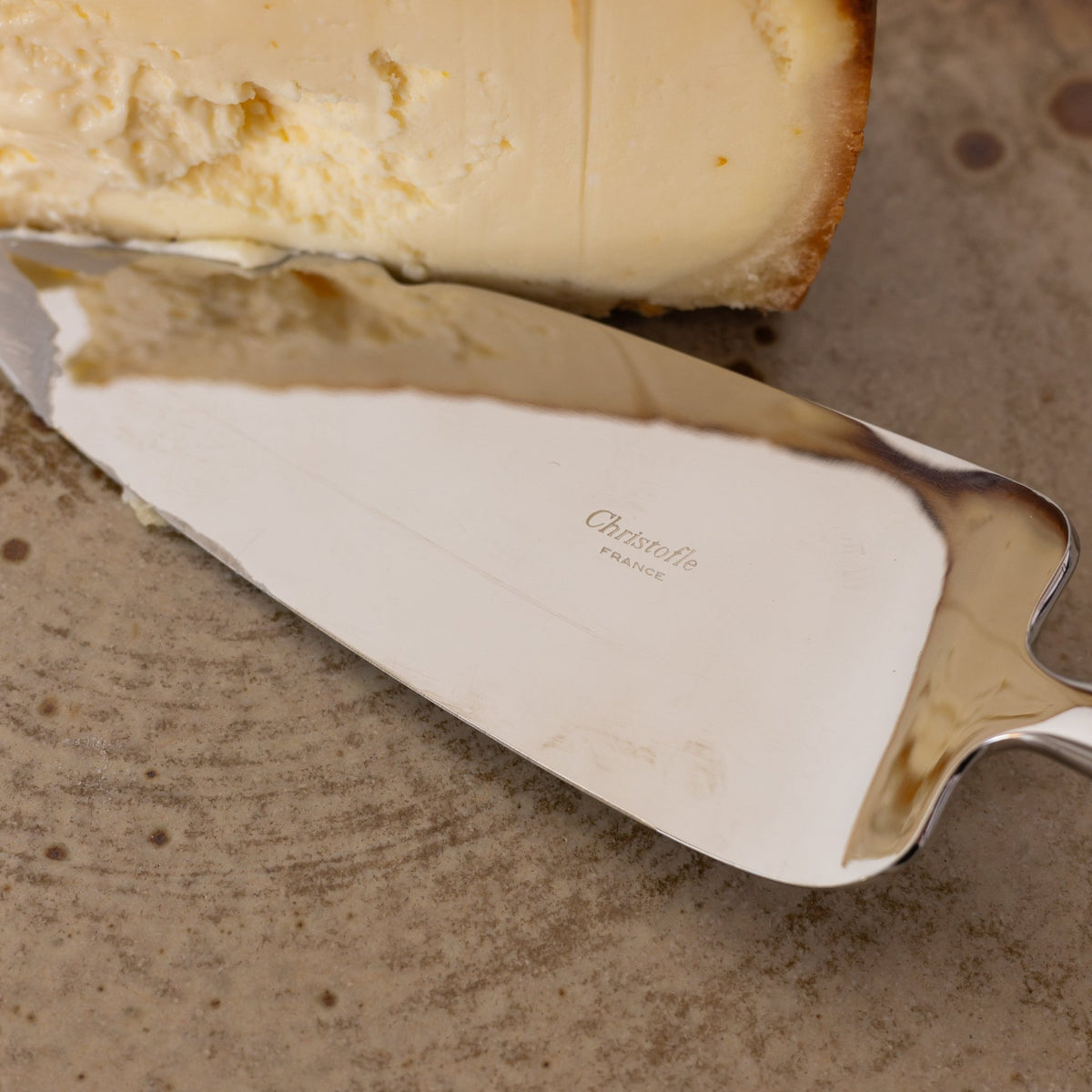 Stoneware Platter with Christofle Pie Server - elsie green - the french kitchen