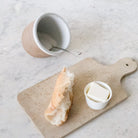 Stoneware Salt Cellar with Flavored Salt & Silver Spoon - elsie green - the french kitchen