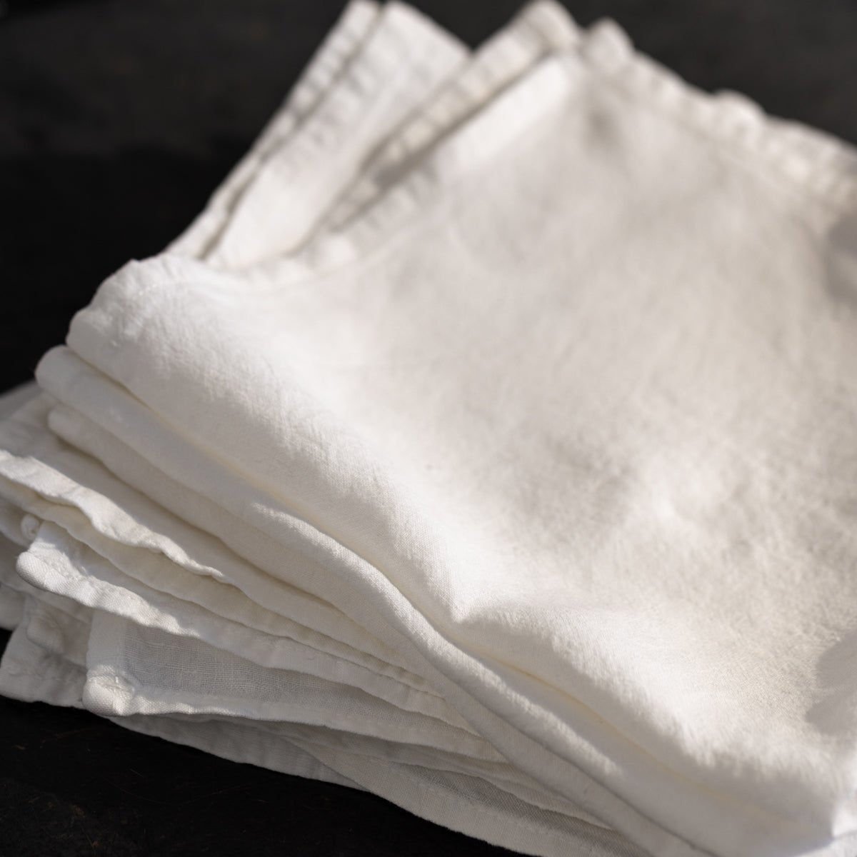 Stonewashed Cotton Napkin Set of 10 - elsie green - textiles