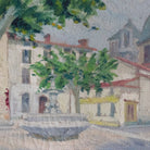 Street Scene With Pastel Buildings Oil Painting | Dated 1946 - elsie green - art