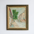 Street Scene with Pastel Buildings Oil Painting No. 2 | Dated 1946 - elsie green - art