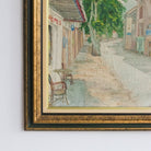 Street Scene with Pastel Buildings Oil Painting No. 2 | Dated 1946 - elsie green - art