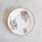 Succursale Transferware Plate With Birds And Feathers Set Of 4 - elsie green - The French Kitchen