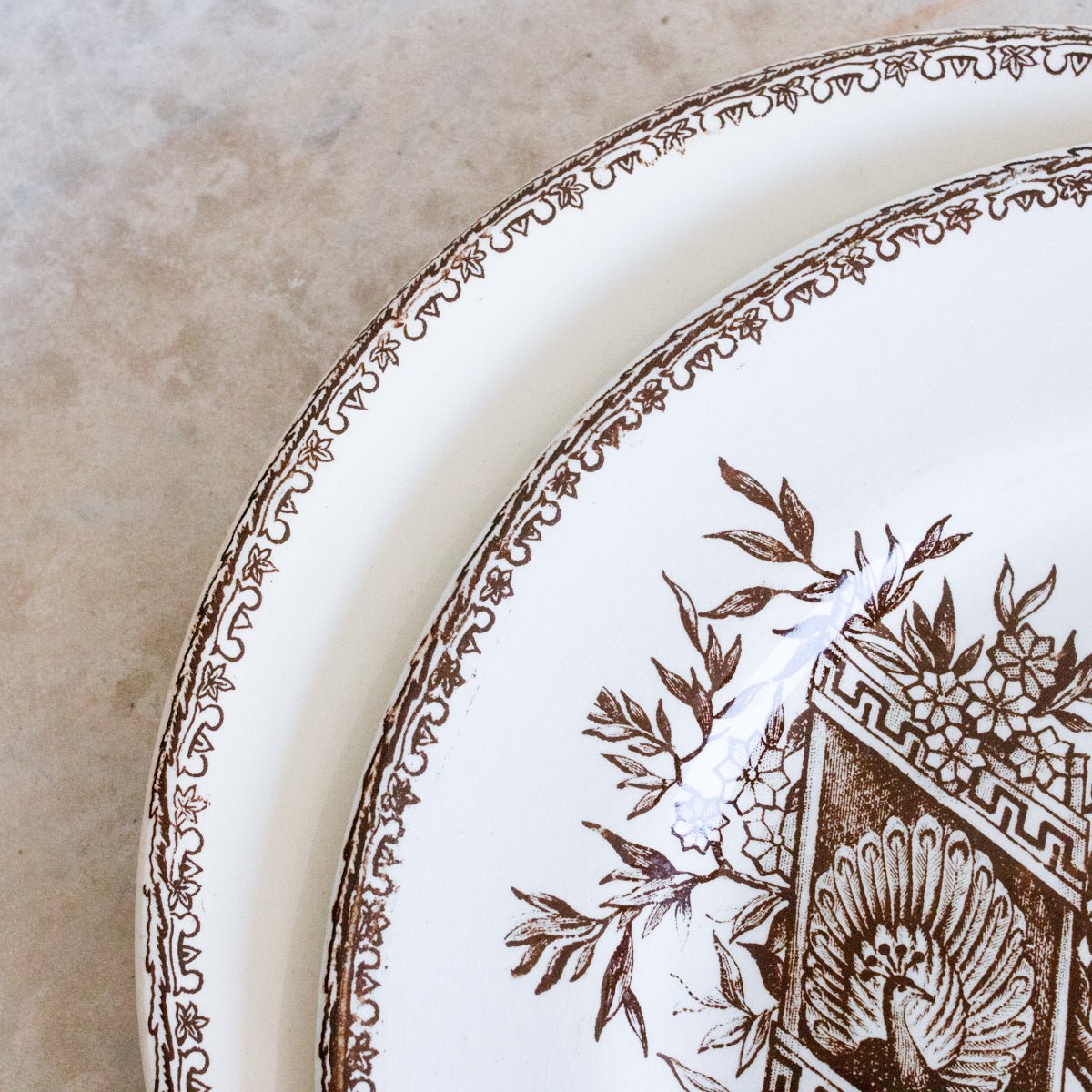 Succursale Transferware Plate With Birds And Feathers Set Of 4 - elsie green - The French Kitchen