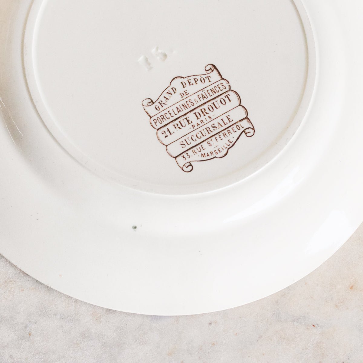 Succursale Transferware Plates With Birds & Feathers Set Of 8 - elsie green - The French Kitchen