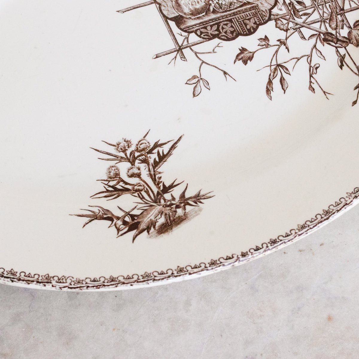 Succursale Transferware Platter With Birds & Feathers - elsie green - The French Kitchen