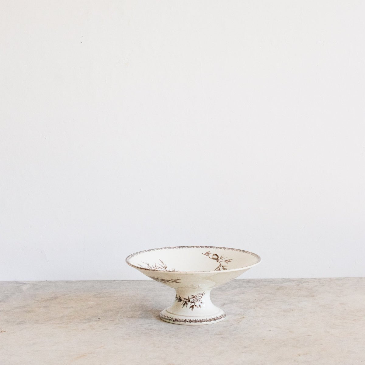 Succursale Transferware Serving Bowl With Bird And Feather - elsie green - The French Kitchen