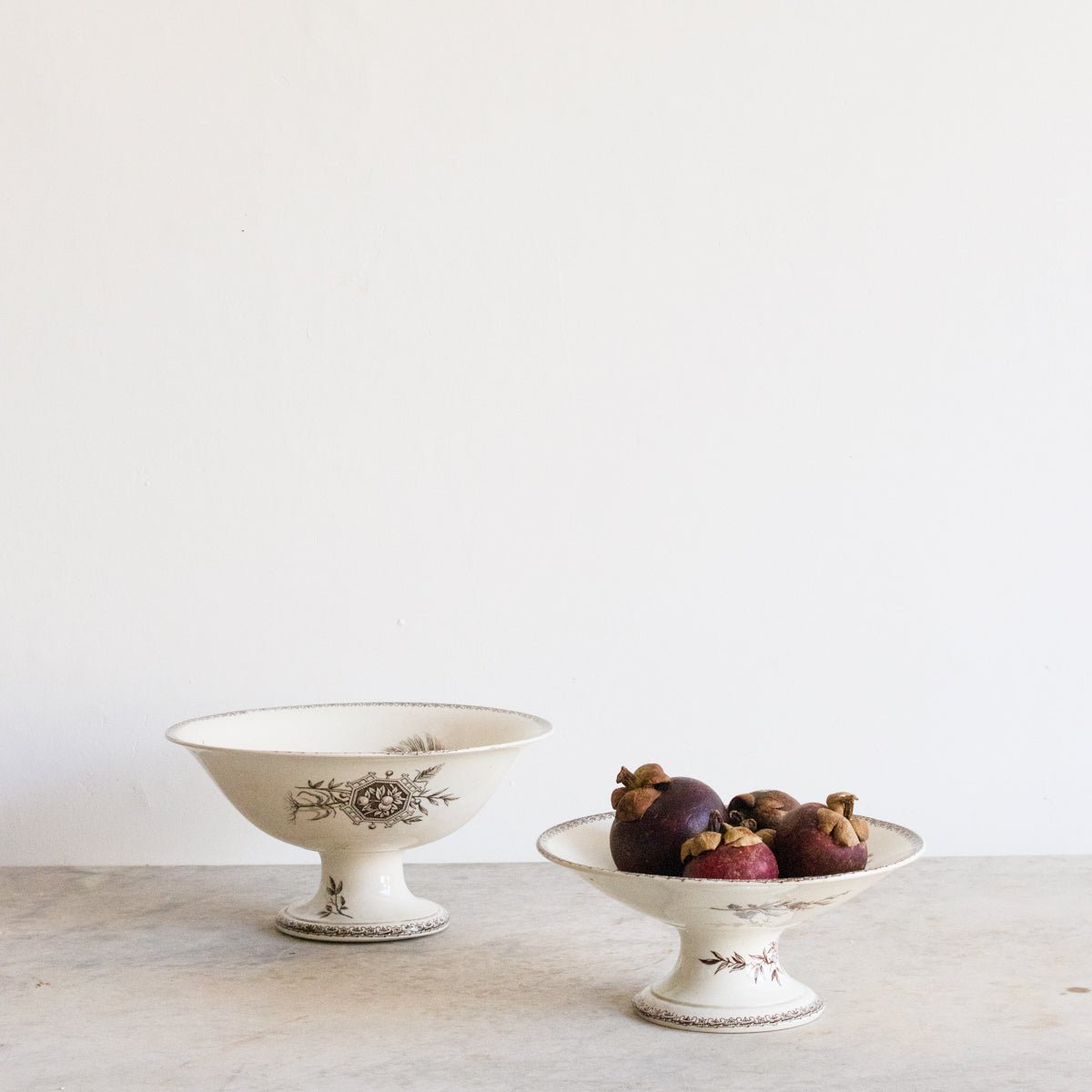 Succursale Transferware Serving Bowl With Bird And Feather - elsie green - The French Kitchen